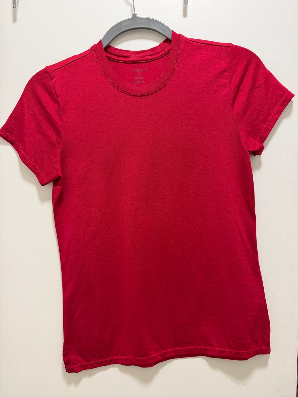 The Script Classic Crewneck T-Shirt in Vibrant Red - Sz XS